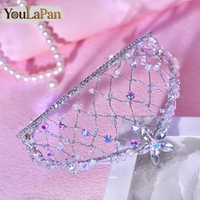 YouLaPan Couronne de mariée élégante en strass, tissée à la main, ajourée, pour femmes, accessoires de cheveux pour banquets et soirées dansantes YXA324