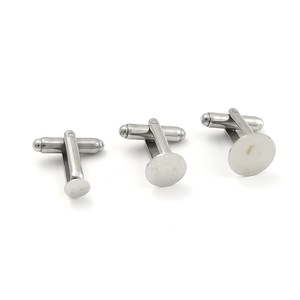 Mancuernillas de Acero Inoxidable Redondas Geométricas, Accesorios de Joyería Formal para Hombre para Bodas - Product Image 4