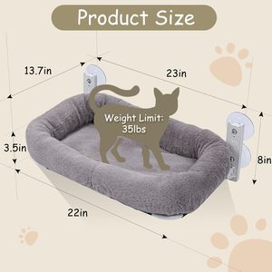 Suave y esponjoso, cálido, fuerte Fijación de succión, fácilmente plegable, extraíble, cama colgante para gato, hamaca - Product Image 2