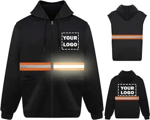 Hi VIS Bông Bảo hộ lao động Hoodies với biểu tượng tùy chỉnh khả năng hiển thị cao làm việc Coverall Tính năng vẽ tay Phương pháp in ấn