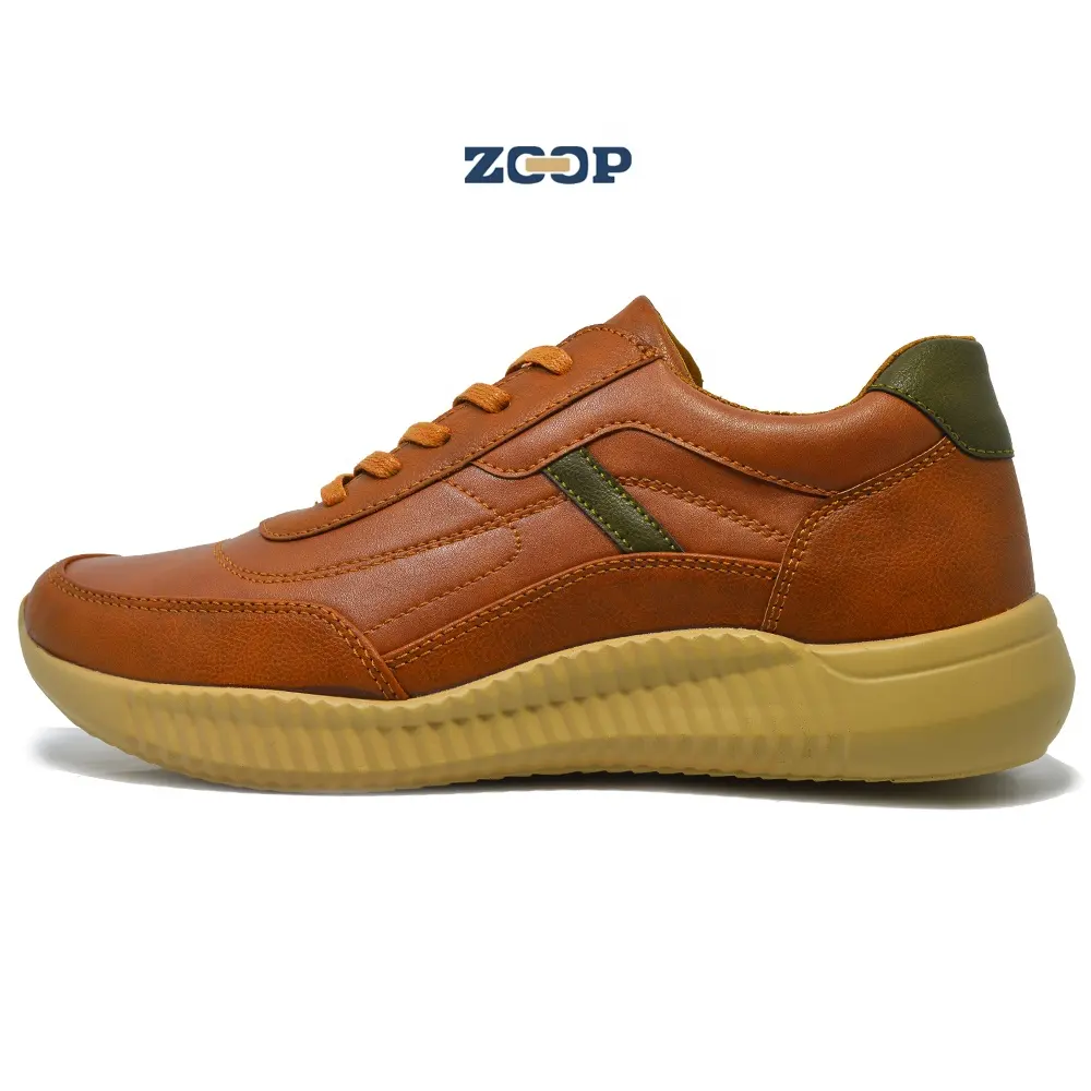 China supplier good leather brown sport shoes for men casual sneakers