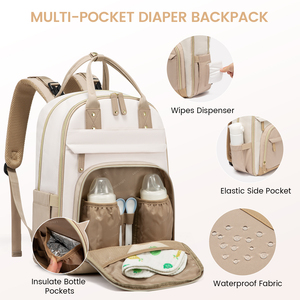 Bolsa de Pañales LOVEVOOK con Cambiador, Bolsa de Maternidad <span class=keywords><strong>para</strong></span> Mamá y Papá con Correas <span class=keywords><strong>para</strong></span> <span class=keywords><strong>Cochecito</strong></span>, Mochila Impermeable Grande <span class=keywords><strong>para</strong></span> Pañales - Product Image 3