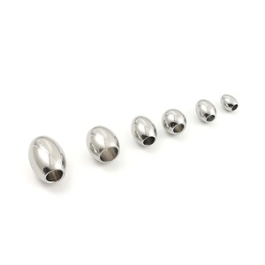 Stainless Steel Oval Beads Through Hole <b>Spacer</b> Beads For Bracelets Necklaces DIY Jewelry Making Accessories - Product Image 2