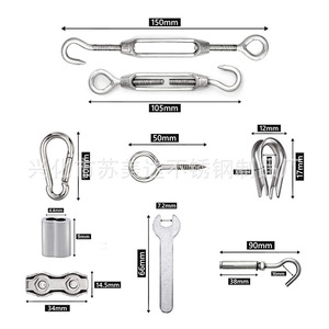 <b>Garden</b> Fence Kit Coated Steel Cable Rope Set Outdoor Screw Eye Bolt <b>Hook</b> Home Use 30m - Product Image 3