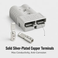 Connecteur d'alimentation sans polarité LNLEE SMH 120A 600V à 2 broches, prise à déconnexion rapide, borne à vis 8-6AWG pour batterie de chariot élévateur AGV