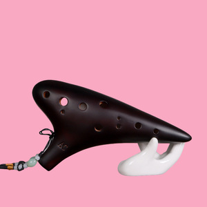 Ocarina artisanale à 12 trous en céramique craquelée, flûte portable pour musique folklorique - Product Image 6