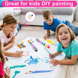 Acryl Farbstreifen Töpfe-Set 108 Stück waschbar für Kinder 8 Farben mit 12 Farbpinsel Kunsthandwerk Klassenzimmer Malzubehör