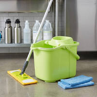 Secchio per Mop in Plastica PP Senza BPA, Ecologico, con Ruote, per Pulizia Pavimenti, Uso Domestico, Fornitura all'Ingrosso