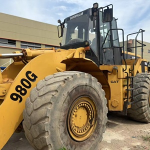 Cargadora de Ruedas Caterpillar 980G Modelo 2020, Capacidad de Carga Nominal de 45 Toneladas, Cabina Cerrada Amarilla, Neumáticos Todoterreno Grandes, Motor y Bomba - Product Image 1