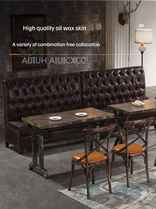 Asientos de Cuero Negro Personalizados para Restaurante, Estilo Retro, de Alta Gama - Product Image 5