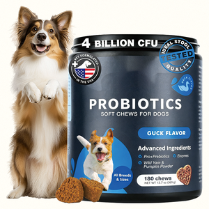 Probióticos Pre-Dosificados de Fábrica OEM para Optimizar la Calidad de la Heces, Masticables Blandos para Perros con Sabor a Pato, 180 Unidades, Mezcla de Enzimas Digestivas - Product Image 6