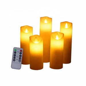 新型蜡烛发光二极管无焰闪烁电池供电蜡蜡烛发光二极管灯套装，带婚礼装饰遥控器