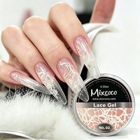 Mixcoco Vernis à ongles gel effet dentelle sans TPO, UV LED, à retirer par trempage, effet dentelle abstraite creuse, nécessite une base et un top coat spéciaux, pour salon de manucure