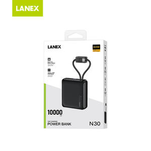 Banque d'alimentation à affichage numérique 10000mAh 22.5W Charge rapide Sortie Type C |   Chargeur portable mini avec câble intégré - Product Image 6