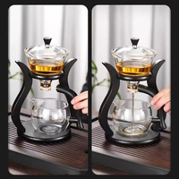 Vente chaude haute Borosilicate paresseux intégré semi-automatique théière ensemble de verre