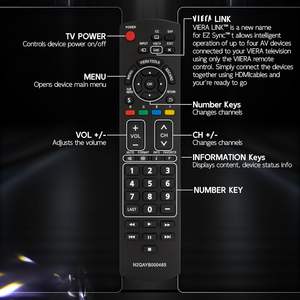 N2QAYB000485 Remplacer la télécommande pour <span class=keywords><strong>Panasonic</strong></span> 32 "~ 85" LED LCD Plasma <span class=keywords><strong>Viera</strong></span> <span class=keywords><strong>TV</strong></span> TC-42LD24 TC-42LS24 TC-42PS14 TC-54PS14 - Product Image 4