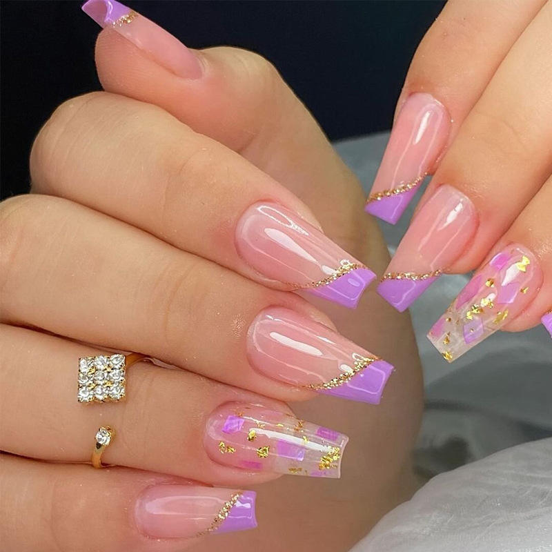 BZ1071 Purple Edge Gold Pattern