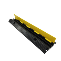 Protectores de Cables para Piso de 2 Canales, de Goma y PVC, Amarillo y Negro, 10-15 mph