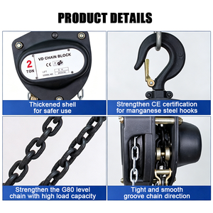 Factory Price High Quality <strong>Manual</strong> Hand Operated Chain <strong>Hoist</strong> 1 Ton Portable <strong>Manual</strong> Lifting Block - Product Image 3