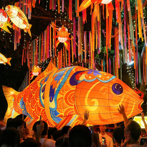 Venta caliente hecho a mano Navidad pescado luz decoraciones interior y exterior colorido saludable para parques Emporiums restaurantes - Product Image 5