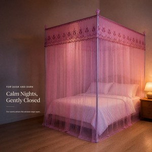 <span class=keywords><strong>Mosquitera</strong></span> Plegable de Lujo para Verano con Doble Malla, Diseño Princesa y Soporte de <span class=keywords><strong>Madera</strong></span>, para Uso Doméstico, Venta al por Mayor - Product Image 5