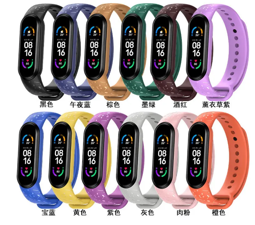 New Music notation Wristband for Xiaomi Mi Band 5 4 3 6 NFC Silicone Replacement Wristband for Xiaomi Band 4 3 5 6 NFC TPU strap