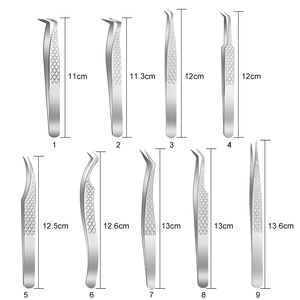 Professionele hoogwaardige roestvrijstalen wenkbrauw- en wimpertang, 75 graden puntig, aanpasbaar logo, voor wimperextensions en wenkbrauwen - Product Image 4
