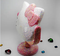 Miroir de maquillage en plastique à poignée unique, miroir de princesse girly, miroir brillant et adorable en carton