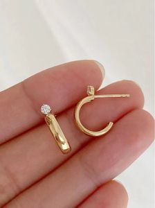 Xinfly 18K Gold Jewelry Custom Engraved Hoop <b>Earrings</b> Fashion Stud Bulk Order Free Gift <b>Box</b> with MOQ 2 Pairs Wholesale - Product Image 5