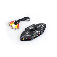 Commutateur AV RCA HITEC 3 voies audio-vidéo pour jeux avec résolution 720P, 1 Go de RAM/8 Go de ROM, garantie 1 an, plastique ABS noir