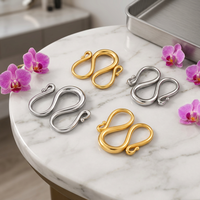 Connecteurs de collier et bracelet en acier inoxydable plaqué sous vide, fermoirs en S et en W, accessoires de bijoux DIY, embouts pour artisanat fait main