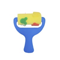 Stock poignée en plastique grande fronde décalcomanies éponge rouleau timbre 4 pièces ensemble grande fronde décalcomanies éponge brosse Art fournitures