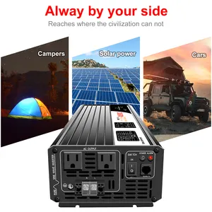 Dc To Ac Power Inverter 3000W Off Grid Customized Series Socket Solar Wave LCD Display Power Supply 3kw Inverter Black Single