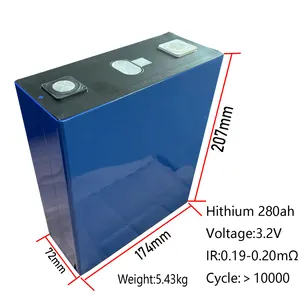 סטארמקס 10000 חיי מחזור היתיום 3.2V 280Ah Lifepo4 תאים פריזמטיים 280Ah 3.2v סוללה סולארית סוללות ליתיום יון