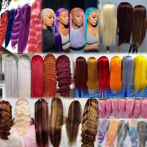 Perruques de <span class=keywords><strong>Cheveux</strong></span> Humains Vierges Brésiliens 100% Vrais <span class=keywords><strong>Cheveux</strong></span> Effet Vison, Sans Colle, Type Yaki, Lisses Kinky, avec Dentelle Frontale HD - Product Image 5