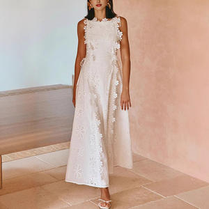 <span class=keywords><strong>Ropa</strong></span> Vintage para <span class=keywords><strong>Mujer</strong></span>, Estilo Independiente, Venta Especial, Encaje Bordado, Sin Mangas, Estilo Vacacional, Ajustada y Larga - Product Image 1