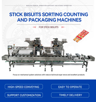 Machine d'emballage automatique HANNPRO pour biscuits longs et fins, avec comptage et tri, lignes d'emballage à un ou deux temps