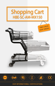 Highbright Heavy Duty Black Two Tier Shopping <b>Trolley</b> for Supermarket Bulk Shopping - Product Image 2