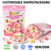 Fabrieksdirect Hartvormige Gummy Candy Zuurzoete Fruit smaak Zachte Halal Groothandel Aangepaste OEM Private Label TIK TOK Bulk