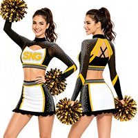 Tenue de cheerleading officielle SNG All Star Premium, compétitive, personnalisée par sublimation, avec strass, pour jeunes, ensembles d'entraînement assortis