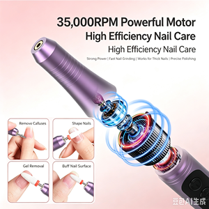 Rechargeable Electric Nail Grinder 20000RPM Nail Drill Machine with 4 Speed Control for Professional Nail Care Cuticle Removal - Product Image 5