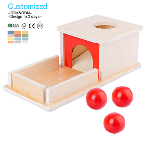 EDULAND OEM ODM CPC CE Jouets éducatifs Montessori pour bébés, boîte de permanence des objets en bois, plateau de jeu avec balle, écologique, non toxique, 3-6 ans - Product Image 3
