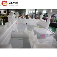 Château gonflable de mariage blanc avec piscine à balles 6x4m/7x5m et balles en mousse à vendre