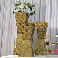 Furun Usine De Luxe Centre De Table De Mariage Imprimé En Acier Inoxydable Fleur Stand Décor Pilier Événement Fête Décoration