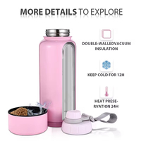 Bouteille d'eau en acier inoxydable isolée de haute qualité de 32oz à double paroi avec fond de rangement