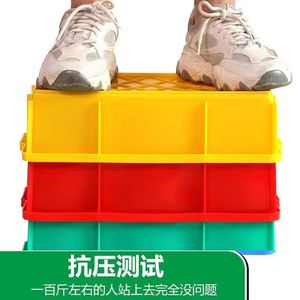 Plastic Turnover Box <b>Square</b> Plate Multiple Sizes Blue No Lid General Packaging Industrial Storage Box - Product Image 3