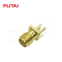 Conector de montaje en PCB hembra RP-SMA DC-11GHz, conector coaxial RF chapado en oro para módulos inalámbricos y comunicación