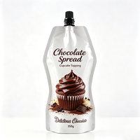 Pochettes à bec verseur brillantes de qualité alimentaire avec bouchon pour sauce chocolatée et liquides, tailles personnalisées OEM/ODM disponibles, sacs Mylar