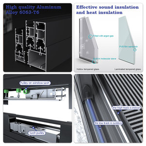 Nhà Máy Chứng nhận CE nhôm trượt cửa sổ chống côn trùng muỗi <span class=keywords><strong>Net</strong></span> Ba theo dõi kính cửa sổ trượt - Product Image 5