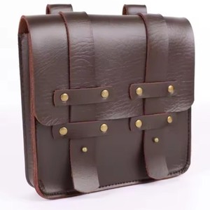 Sac banane vintage de style américain en cuir pleine fleur avec boucle en laiton cousue main pour transporter cigarettes et clés - Product Image 4